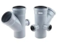 Крестовина двухплоскостная для внутренней канализации 110/110х45/50/50 левая, тыл РосТурПласт