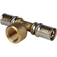 STOUT SFP-0007-001216 Тройник-переходник с внутренней резьбой для металлопластиковых труб прессовой