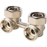 STOUT Узел SVH-0004-000020 нижнего подключения радиатора для двухтрубной системы, угловой 3/4''