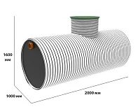 Горизонтальная станция биол. очистки KANN ECO - 4, 600 ЛИТРОВ\СУТКИ 3-4 ЧЕЛ\ ЗАЛП. СБРОС 200 Л. ввод 90см, самотечный