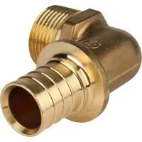 STOUT SFA-0005-003210 Угольник-переходник с наружной резьбой 32xR 1 для труб из сшитого полиэтилена аксиальный