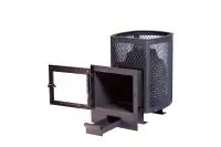 Печь банная чугунная "СИБИРЬ-24". Панорамное стекло (Сетка)