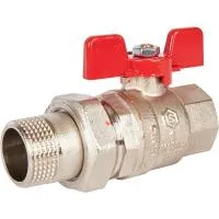 STOUT Кран SVB-1007-000025 шаровой полнопроходной с американкой , ВР/НР, ручка бабочка 1 (EPDM)